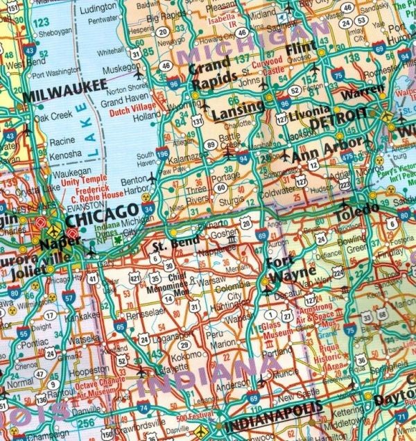 USA / Stany Zjednoczone 1:4 700 000. Wodoodporna mapa samochodowo-turystyczna wydawnictwa Reise Know-How. Fragment 3