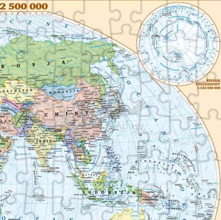 Puzzle świat polityczny. Puzzle 200 elementów wydawnictwa ArtGlob.