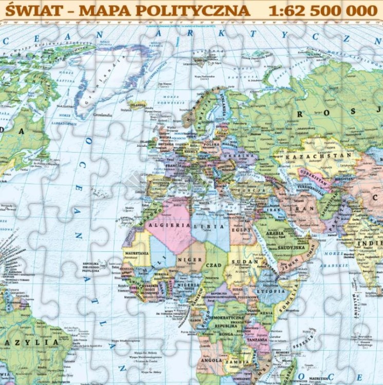 Puzzle świat polityczny. Puzzle 200 elementów wydawnictwa ArtGlob.