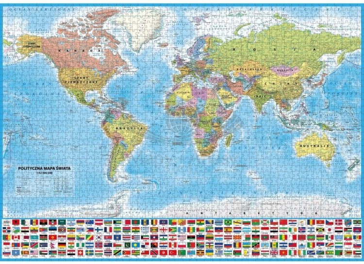 Świat. Mapa polityczna. Puzzle 2 000 elementów wydawnictwa ArtGlob.