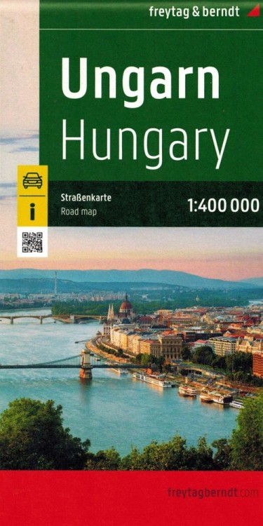 Węgry 1:400 000. Mapa samochodowo-turystyczna wydawnictwa Freytag & Berndt. Okładka