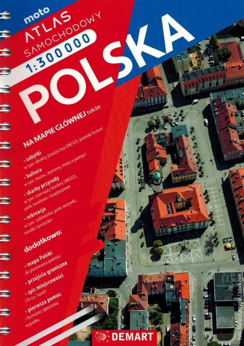 Polska 1:300 000. Atlas samochodowo-turystyczny wydawnictwa Demart. Okładka