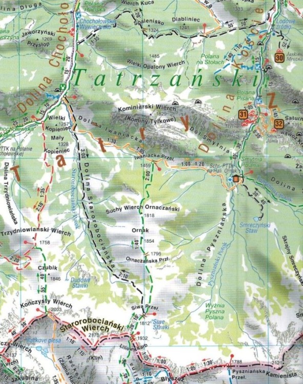 Zakopane i okolice 1:60 000. Plan miasta / Mapa turystyczna wydawnictwa Compass. Fragment 1
