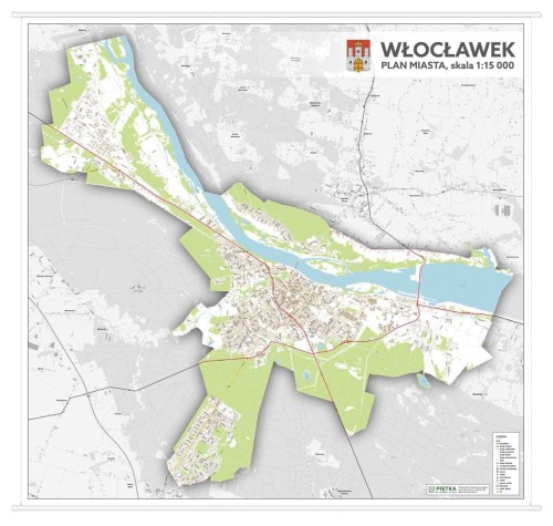 Włocławek 1:15 000. Mapa ścienna / Plan miasta. Wersja STRONG