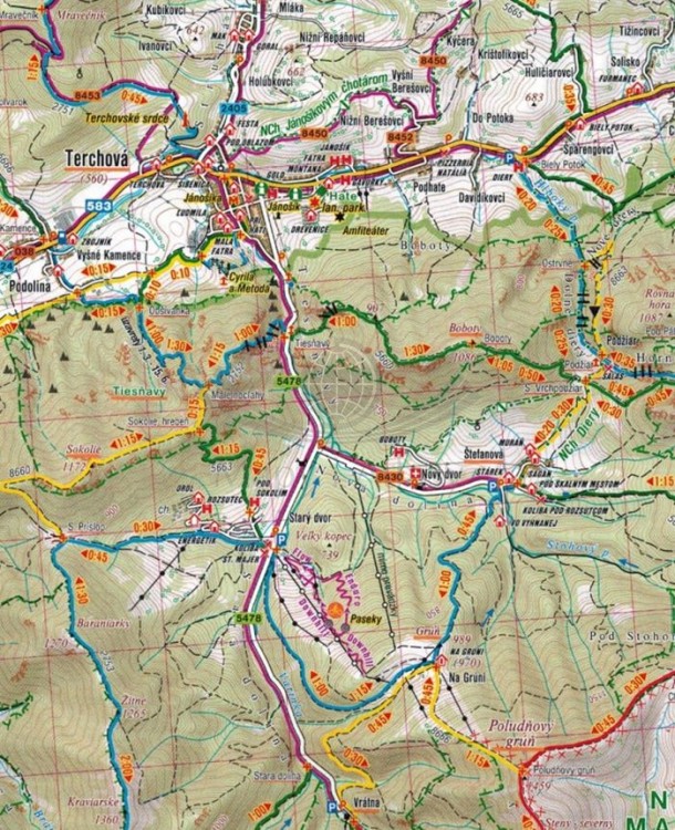 Mała Fatra. Mapa turystyczna 1085 wydawnictwa Shocart. Fragment 2