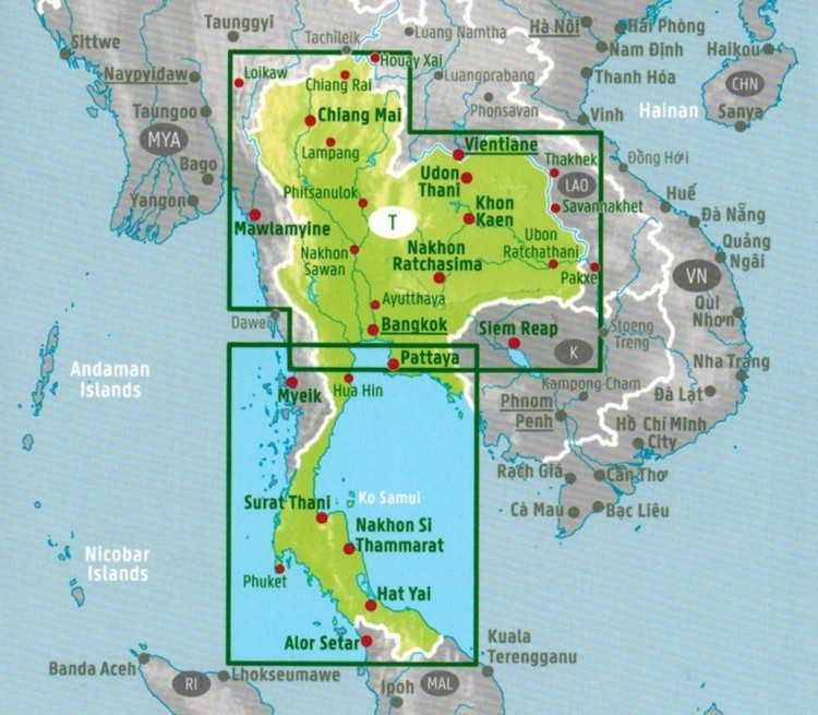 Tajlandia 1:900 000. Mapa samochodowo-turystyczna wydawnictwa Freytag & Berndt. Zasięg