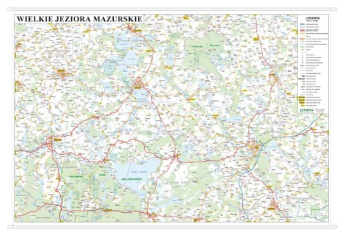 Wielkie Jeziora Mazurskie 1:90 000. Mapa ścienna. Wersja STRONG