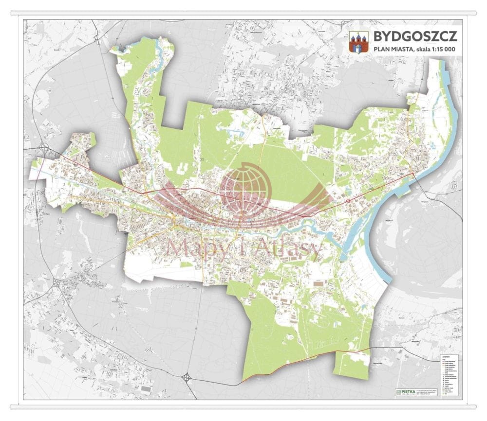 Bydgoszcz 1:15 000. Mapa ścienna / Plan miasta. Wersja STRONG