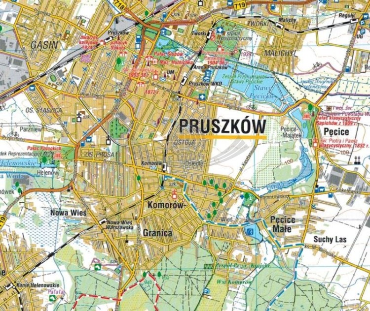Południowe okolice Warszawy 1:50 000. Chojnowski i Mazowiecki Park Krajobrazowy. Mapa turystyczna wydawnictwa Compass. Fragment 2
