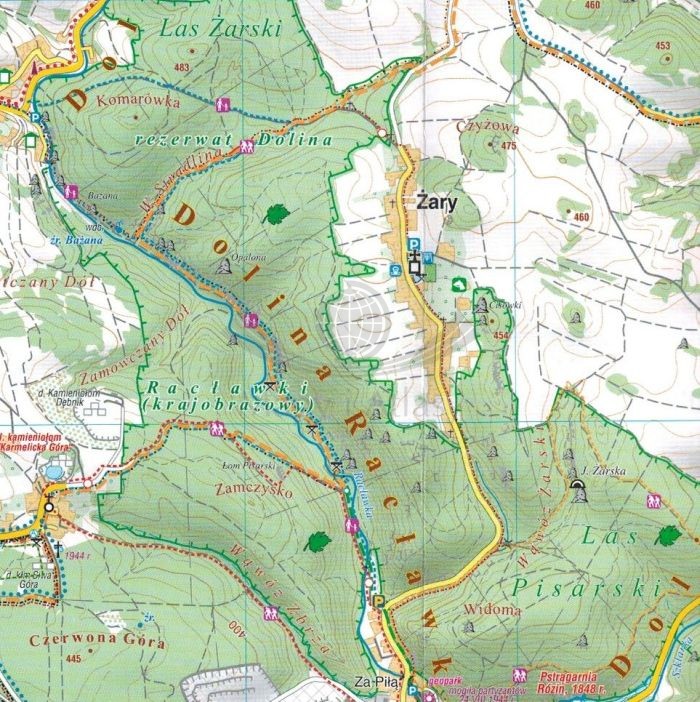 Dolinki Podkrakowskie 1:25 000. Mapa turystyczna wydawnictwa Compass. Fragment 2