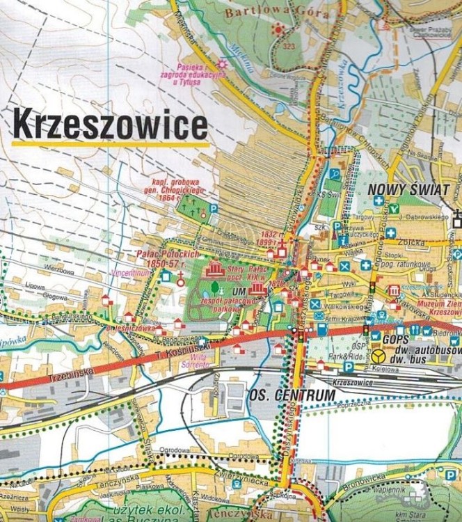 Dolinki Podkrakowskie 1:25 000. Mapa turystyczna wydawnictwa Compass. Fragment 3