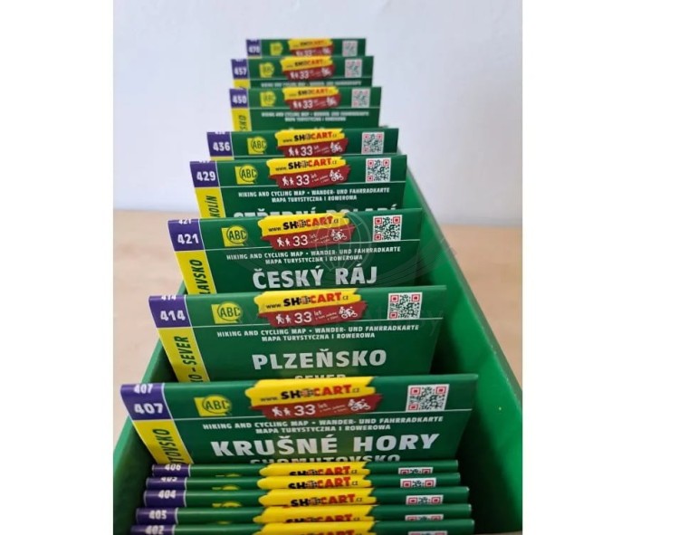 Czechy 1:40 000. Zestaw 72 map turystycznych wydawnictwa Shocart. Pudełko 4