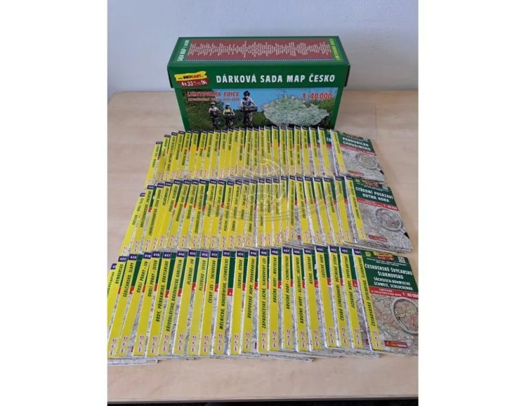 Czechy 1:40 000. Zestaw 72 map turystycznych wydawnictwa Shocart. Pudełko wraz z wszystkimi mapami