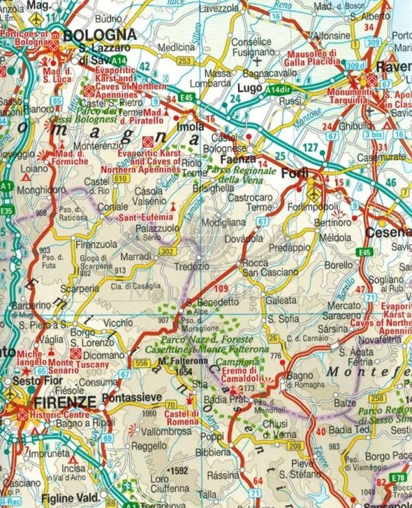 Włochy 1:900 000. Wodoodporna mapa samochodowo-turystyczna wydawnictwa Reise Know-How. Fragment 3