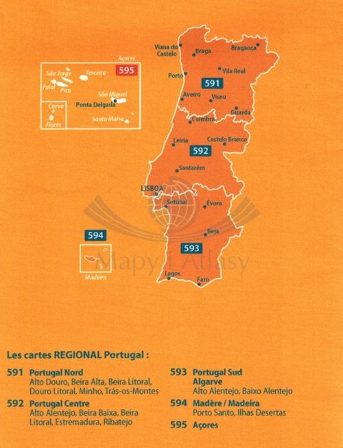 Azory. Mapa samochodowo-turystyczna 595 wydawnictwa Michelin. Okładka  - tył