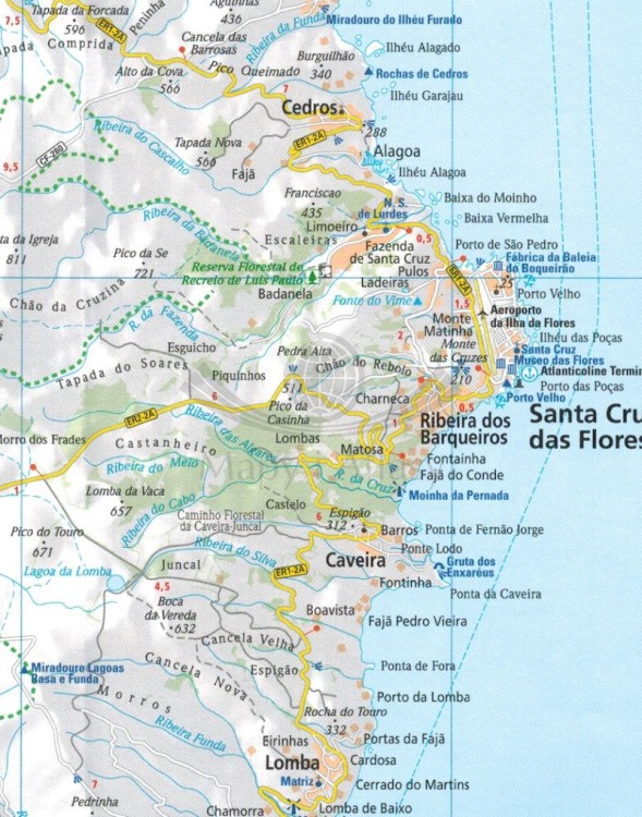 Azory. Mapa samochodowo-turystyczna 595 wydawnictwa Michelin. Fragment 1