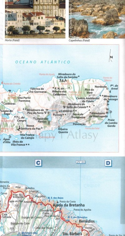 Azory. Mapa samochodowo-turystyczna 595 wydawnictwa Michelin. Fragment 4