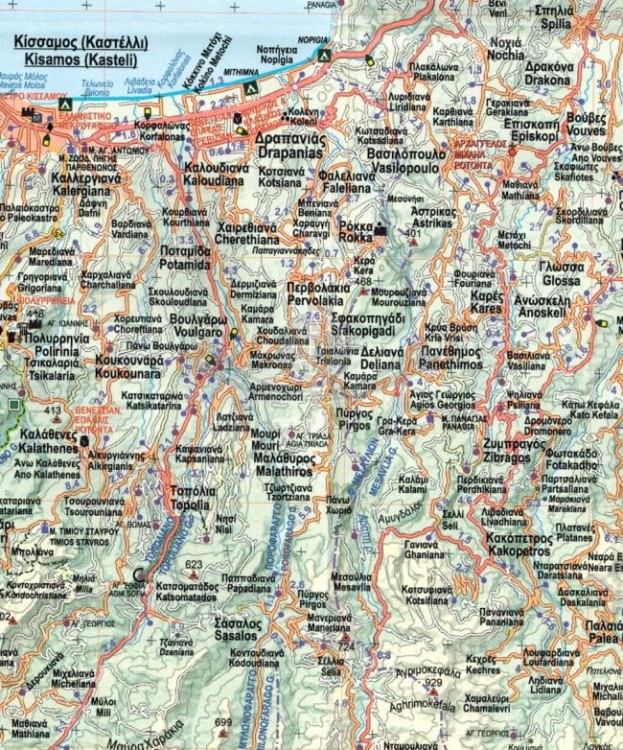 Kreta 1:100 000. Wodoodporna mapa turystyczna wydawnictwa Anavasi. Fragment 1