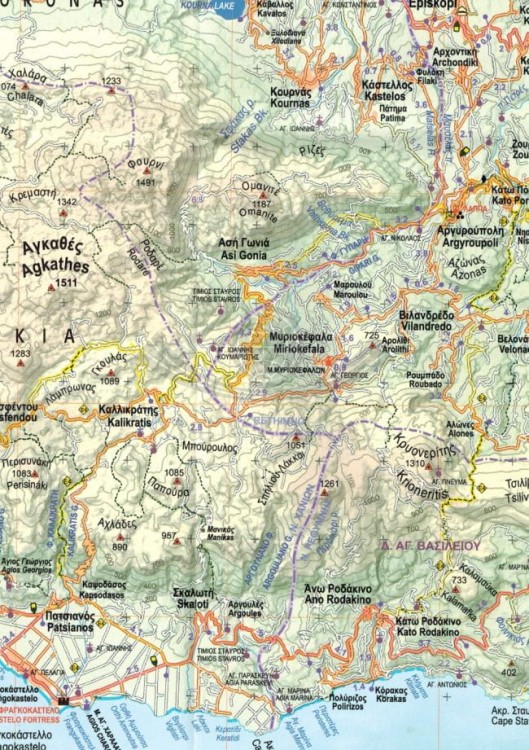 Kreta 1:100 000. Wodoodporna mapa turystyczna wydawnictwa Anavasi. Fragment 2