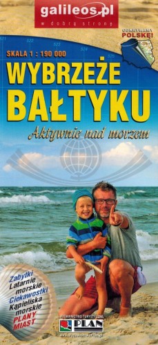 Wybrzeże Bałtyku 1:190 000. Mapa samochodowo-turystyczna wydawnictwa Galileos. Okładka