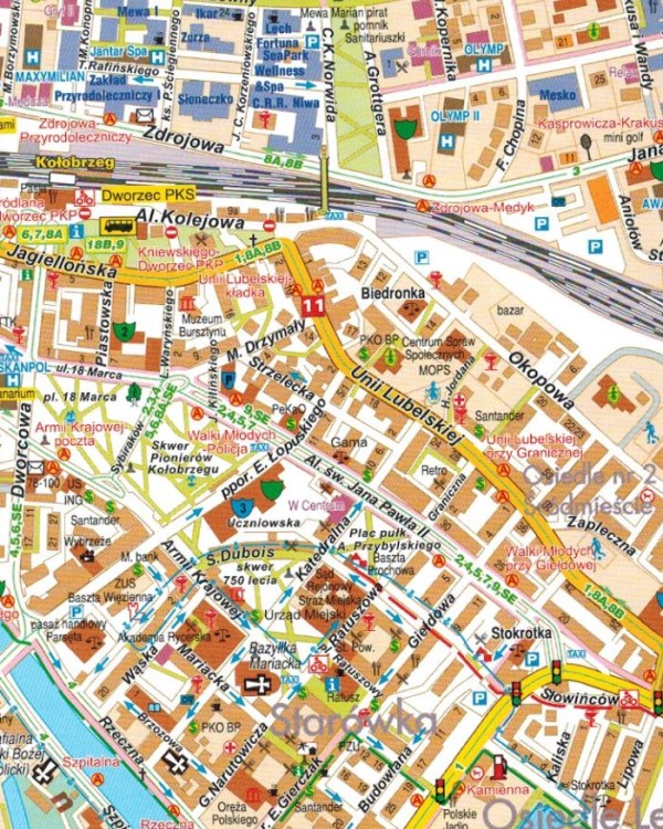 Wybrzeże Bałtyku 1:190 000. Mapa samochodowo-turystyczna wydawnictwa Galileos. Fragment 4