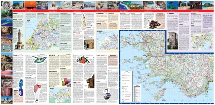 Turcja / Riwiera turecka. Laminowana mapa samochodowo-turystyczna + miniprzewodnik wydawnictwa ExpressMap. Druga strona