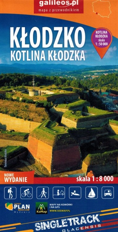 Kłodzko. Kotlina Kłodzka. Plan miasta / Mapa turystyczna wydawnictwa Galileos. Okładka