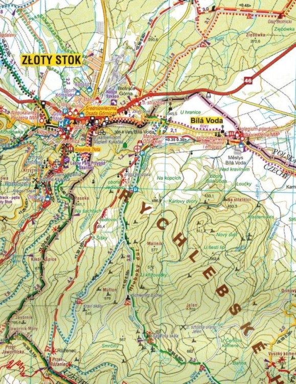 Kłodzko. Kotlina Kłodzka. Plan miasta / Mapa turystyczna wydawnictwa Galileos. Fragment 1
