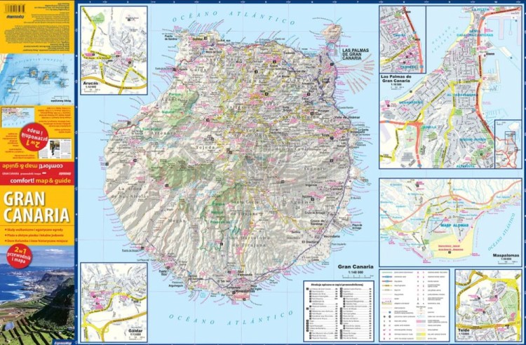 Gran Canaria. Laminowana mapa samochodowo-turystyczna + Miniprzewodnik wydawnictwa ExpressMap. Strona pierwsza