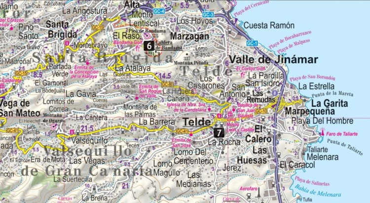 Gran Canaria. Laminowana mapa samochodowo-turystyczna + Miniprzewodnik wydawnictwa ExpressMap. Fragment