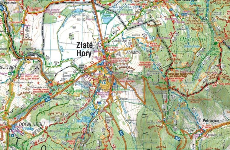 Jesioniki, Góry Opawskie 1:50 000. Laminowana mapa turystyczna wydawnictwa Compass. Fragment 1