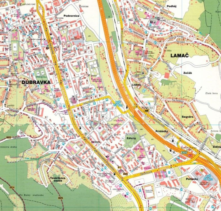 Bratysława 1:16 000. Mapa / Plan miasta wydawnictwa Freytag & Berndt. Fragment 3