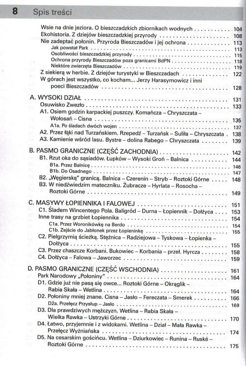 Bieszczady. Przewodnik dla prawdziwego turysty wydawnictwa Rewasz. Spis treści 2