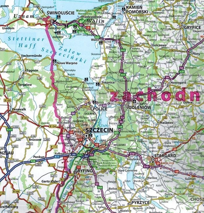 Polska 1:800 000. Jednostronna, wodoodporna mapa samochodowa wydawnictwa NEO-PILOT. Fragment 1
