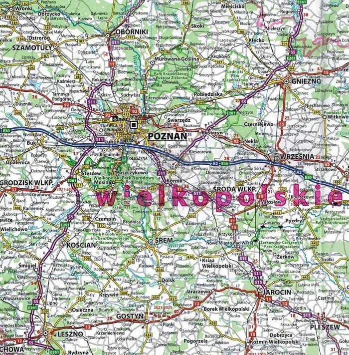 Polska 1:800 000. Jednostronna, wodoodporna mapa samochodowa wydawnictwa NEO-PILOT. Fragment 2