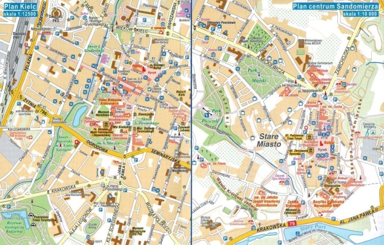 Województwo świętokrzyskie. Mapa atrakcji turystycznych wydawnictwa Compass. Fragment 2