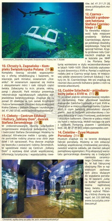 Województwo świętokrzyskie. Mapa atrakcji turystycznych wydawnictwa Compass. Informator