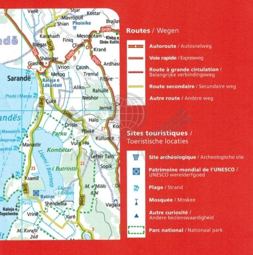 Albania. Mapa samochodowa 807 wydawnictwa Michelin. Zasięg