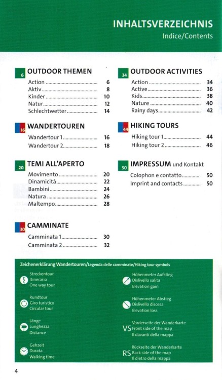 Alpy Julijskie. Park Narodowy Triglav. Wodoodporna mapa turystyczna 064 wydawnictwa Kompass. Informator - spis treści