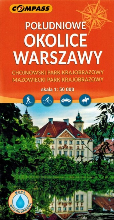 Południowe okolice Warszawy 1:50 000. Chojnowski i Mazowiecki Park Krajobrazowy. Laminowana mapa turystyczna wydawnictwa Compass. Okładka