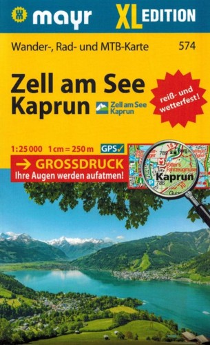 Zell am See, Kaprun 1:25 000. Wodoodporna mapa turystyczna 574 wydawnictwa Kompass. Okładka