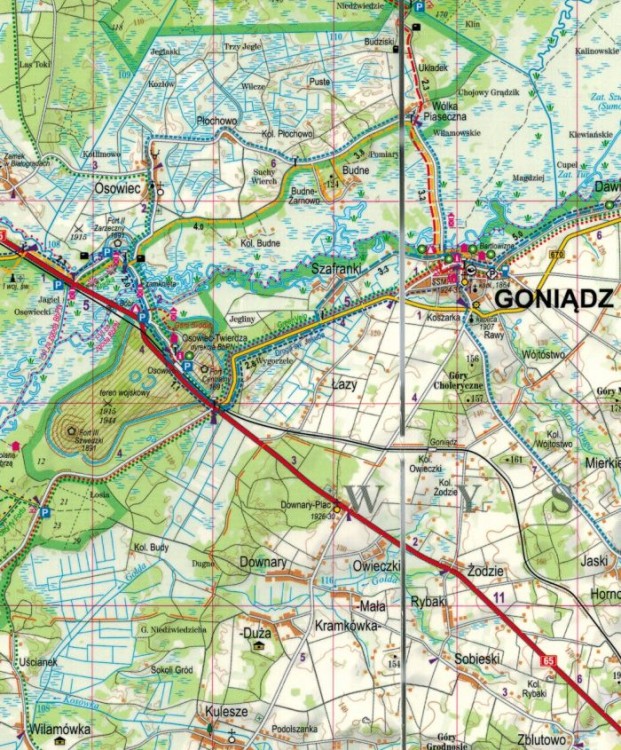 Biebrzański Park Narodowy 1:85 000. Laminowana mapa turystyczna wydawnictwa ExpressMap. Fragment 1