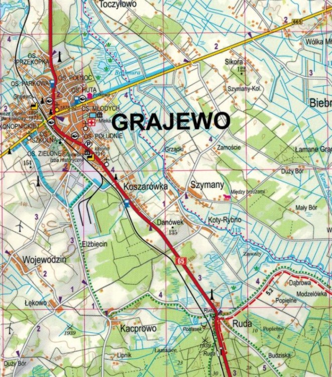 Biebrzański Park Narodowy 1:85 000. Laminowana mapa turystyczna wydawnictwa ExpressMap. Fragment 2
