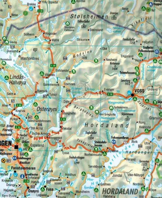 Oslo 1:11 000. Wodoodporna mapa turystyczna / plan miasta wydawnictwa Borch. Fragment 2