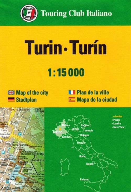 Turyn 1:15 000. Mapa turystyczna / Plan miasta wydawnictwa Touring Club Italiano. Okładka  -tył