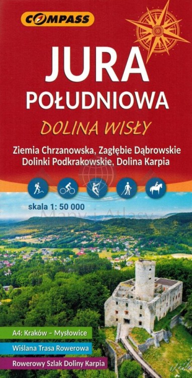 Jura Południowa, Dolina Wisły 1:50 000. Mapa turystyczna wydawnictwa Compass. Okładka