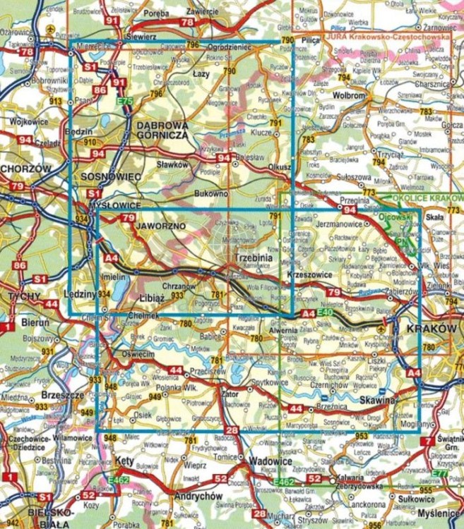 Jura Południowa, Dolina Wisły 1:50 000. Mapa turystyczna wydawnictwa Compass. Zasięg