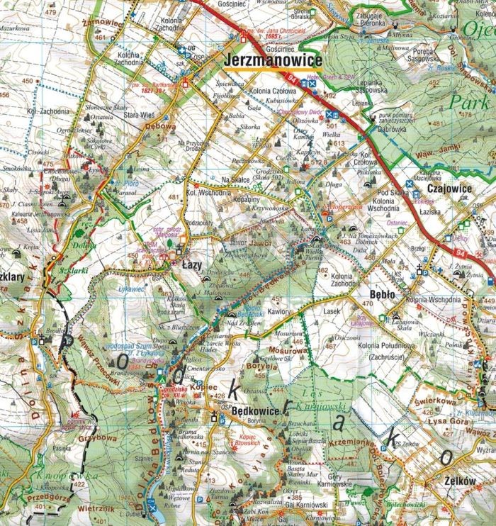 Jura Południowa, Dolina Wisły 1:50 000. Mapa turystyczna wydawnictwa Compass. Fragment 4