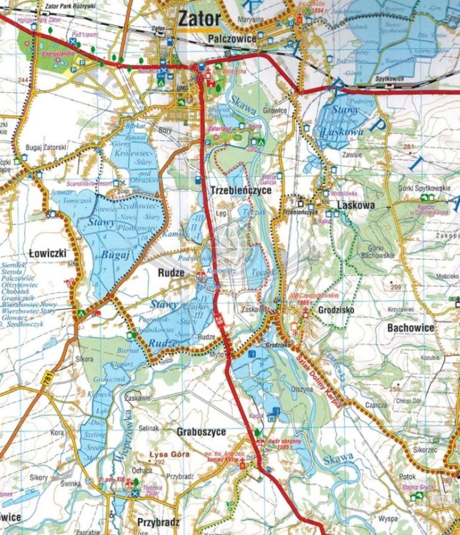 Jura Południowa, Dolina Wisły 1:50 000. Mapa turystyczna wydawnictwa Compass. Fragment 3