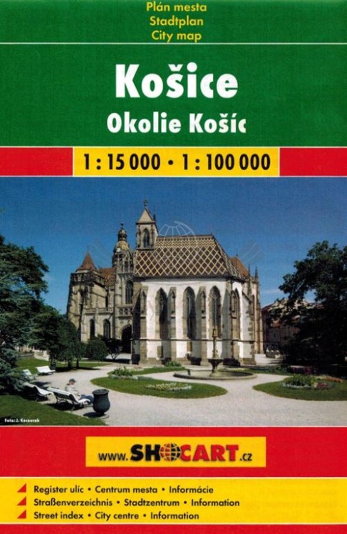 Koszyce i okolice. Plan miasta / Mapa turystyczna wydawnictwa Shocart. Okładka